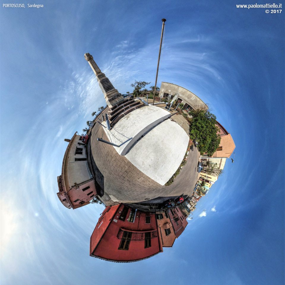 panorama stereografico stereographic - stereographic panorama - Sardegna→Portoscuso | Monumento ai caduti in guerra, 05.04.2017