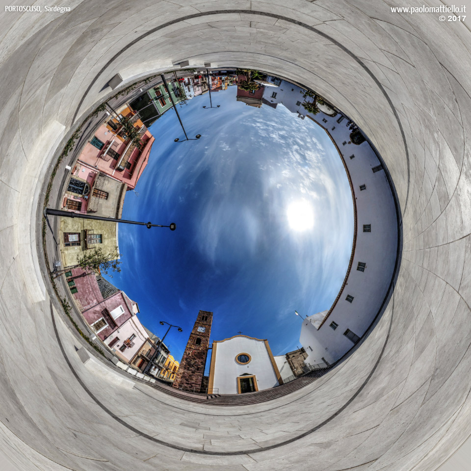 panorama stereografico stereographic - stereographic panorama - Sardegna→Portoscuso | Chiesa di S.Maria d'Itria e tonnara, 05.04.2017