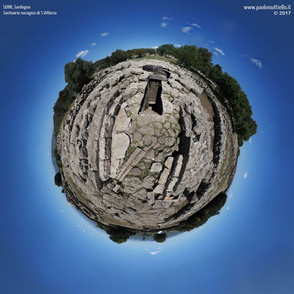 panorama stereografico stereographic - stereographic panorama - Sardegna→Serri | Santuario nuragico di Santa Vittoria, pozzo sacro, 07.05.2017