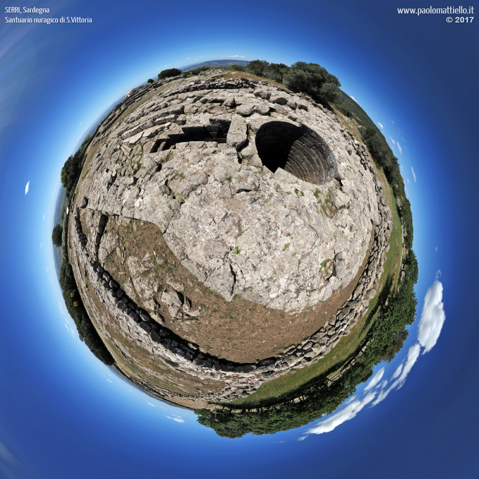 panorama stereografico stereographic - stereographic panorama - Sardegna→Serri | Santuario nuragico di Santa Vittoria, pozzo sacro, 07.05.2017