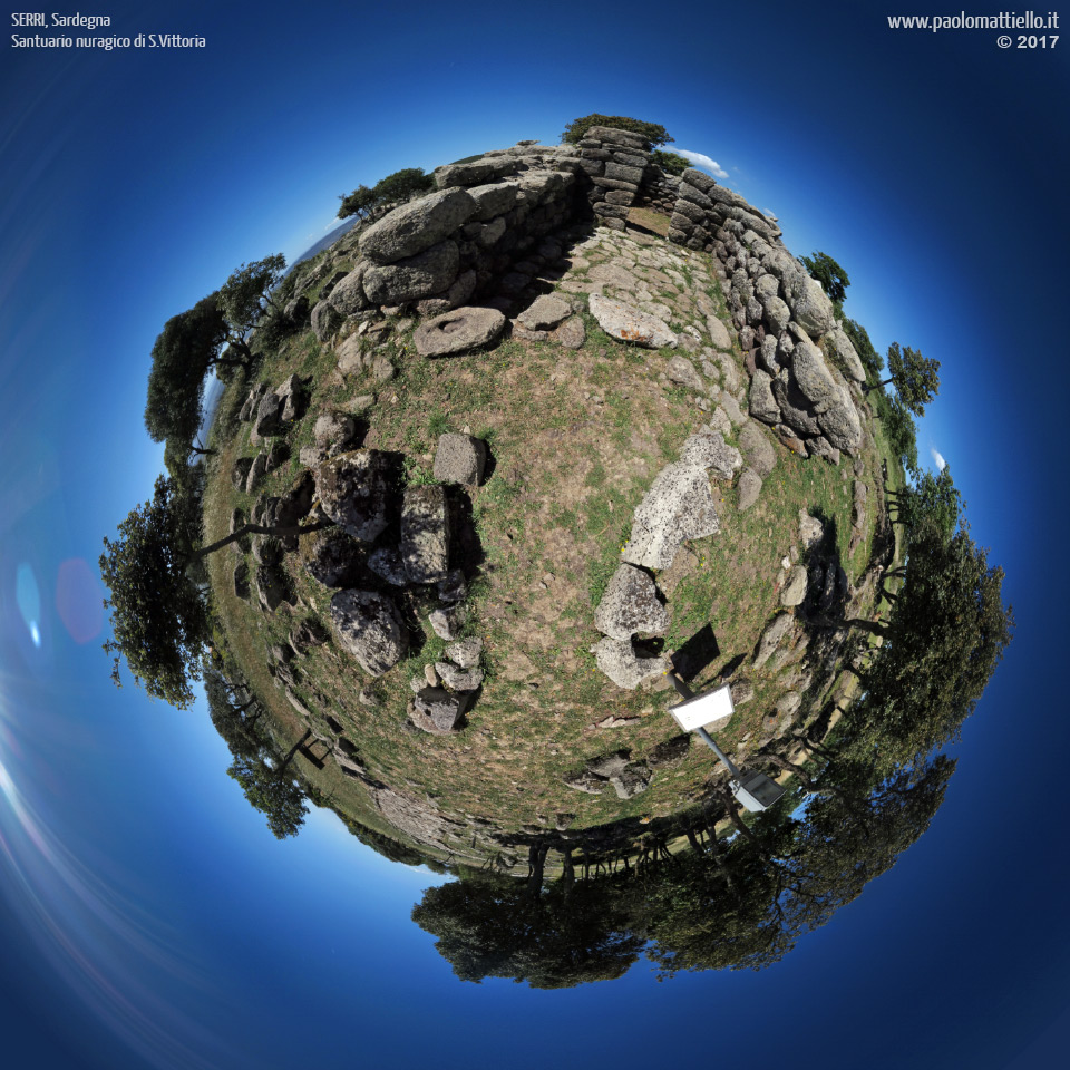 panorama stereografico stereographic - stereographic panorama - Sardegna→Serri | Santuario nuragico di Santa Vittoria, Tempio in antis, 07.05.2017