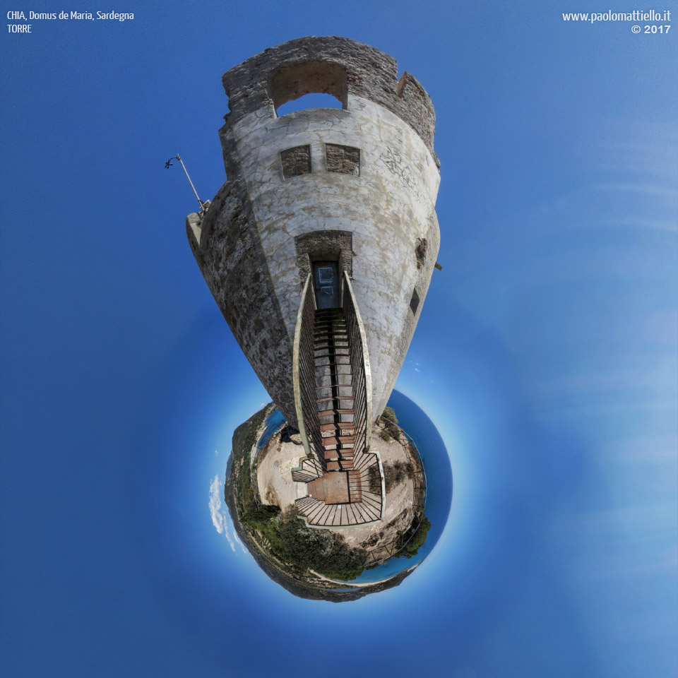 panorama stereografico stereographic - stereographic panorama - Sardegna→Domus De Maria | Chia, torre di Chia, 16.05.2017