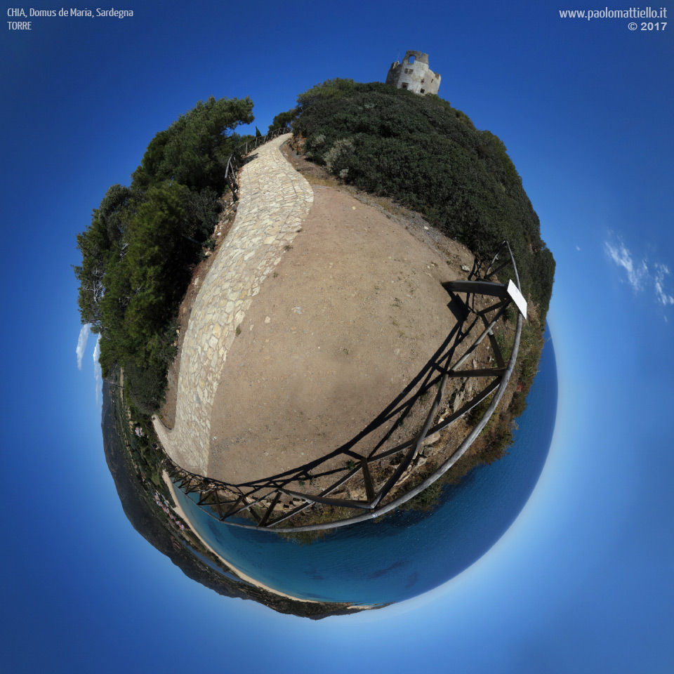 panorama stereografico stereographic - stereographic panorama - Sardegna→Domus De Maria | Chia, Sa Colonia dalla Torre, 16.05.2017