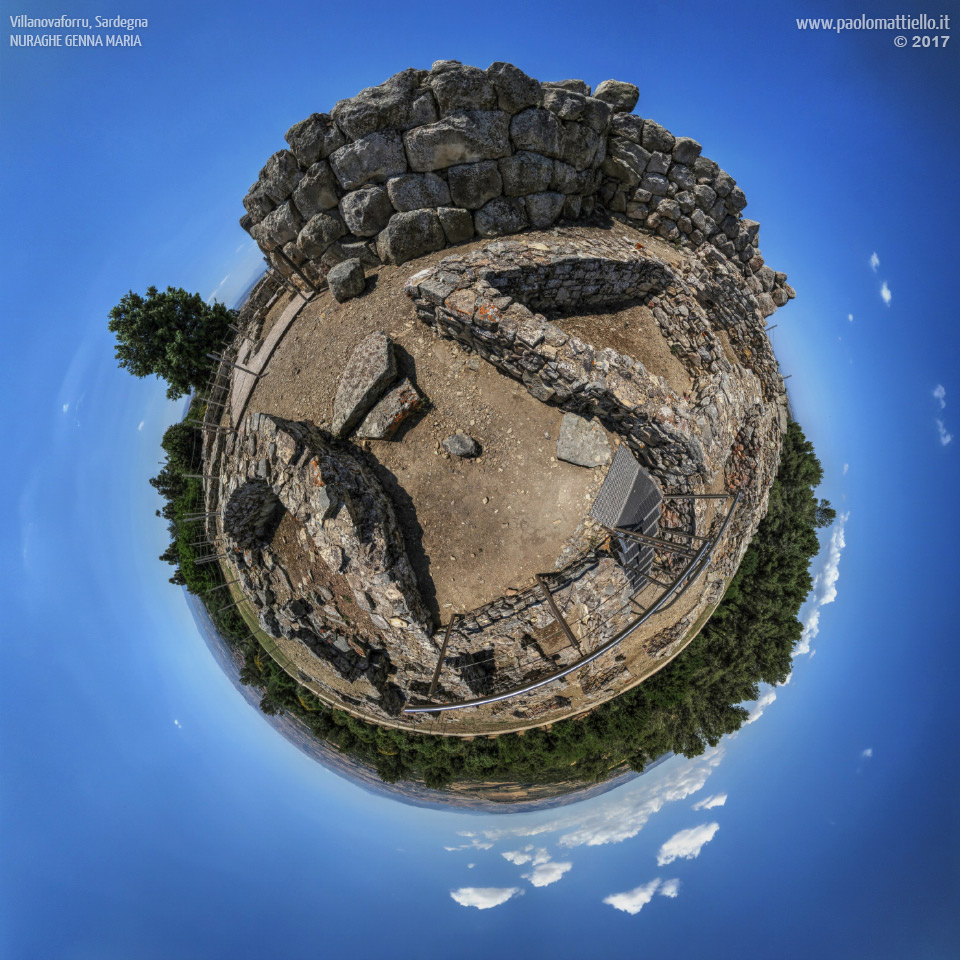 panorama stereografico stereographic - stereographic panorama - Sardegna→Villanovaforru | Nuraghe Genna MariaLosa, 26.05.2017