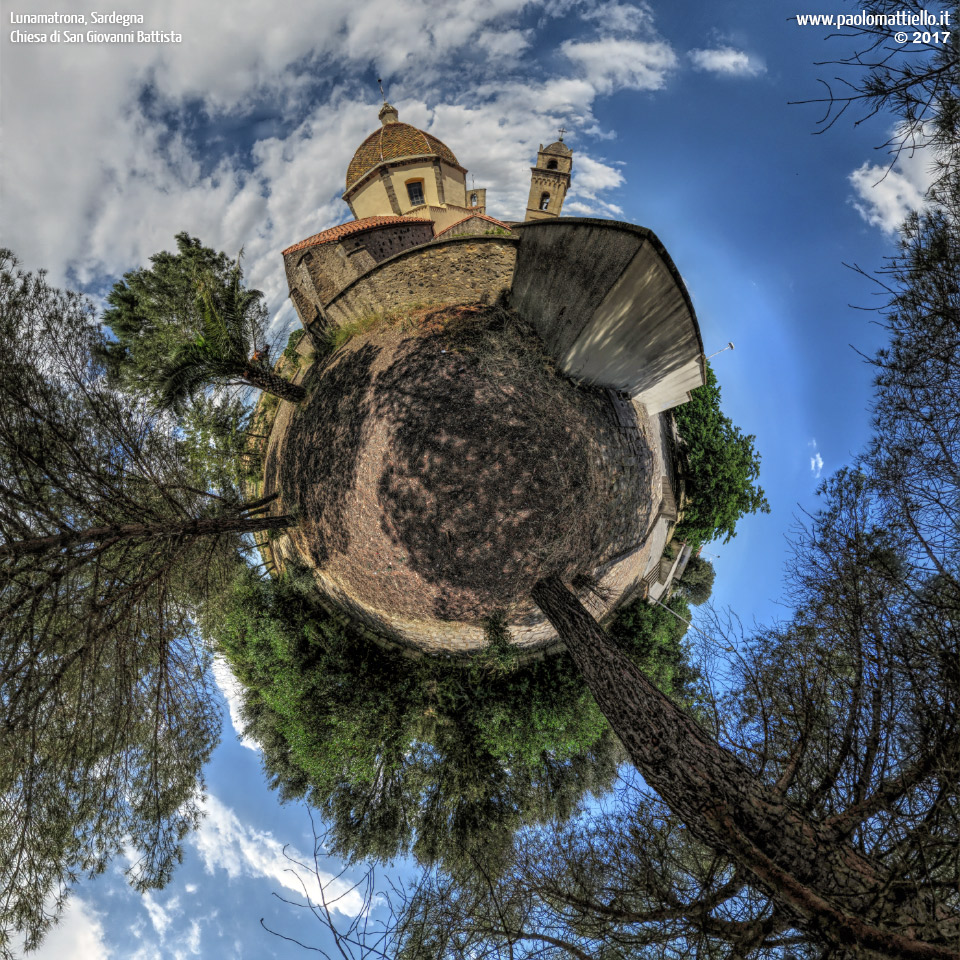 panorama stereografico stereographic - stereographic panorama - Sardegna→Lunamatrona | Chiesa di San Giovanni Battista, 26.05.2017
