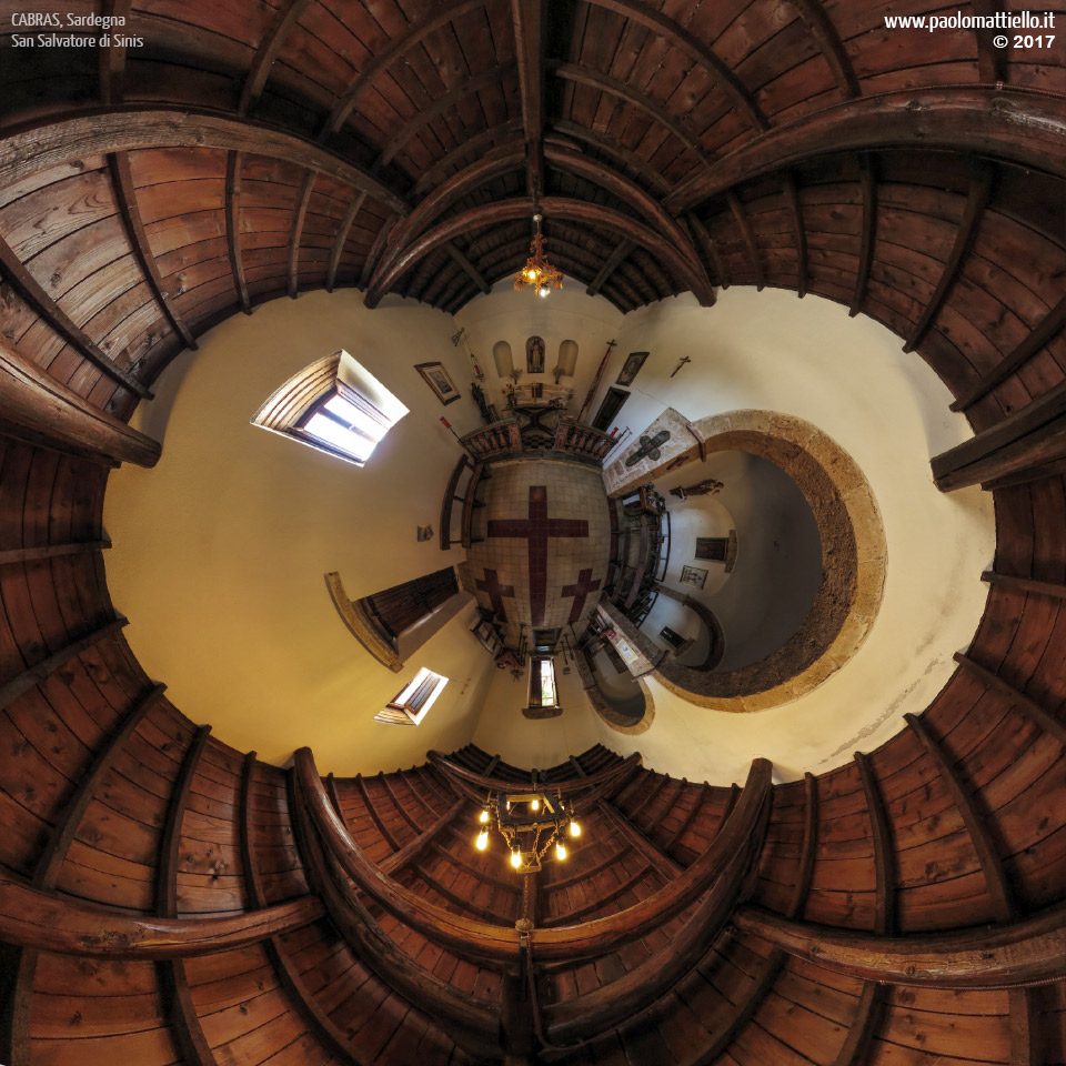 panorama stereografico stereographic - stereographic panorama - Sardegna→Cabras | San Salvatore di Sinis, chiesa,  08.06.2017