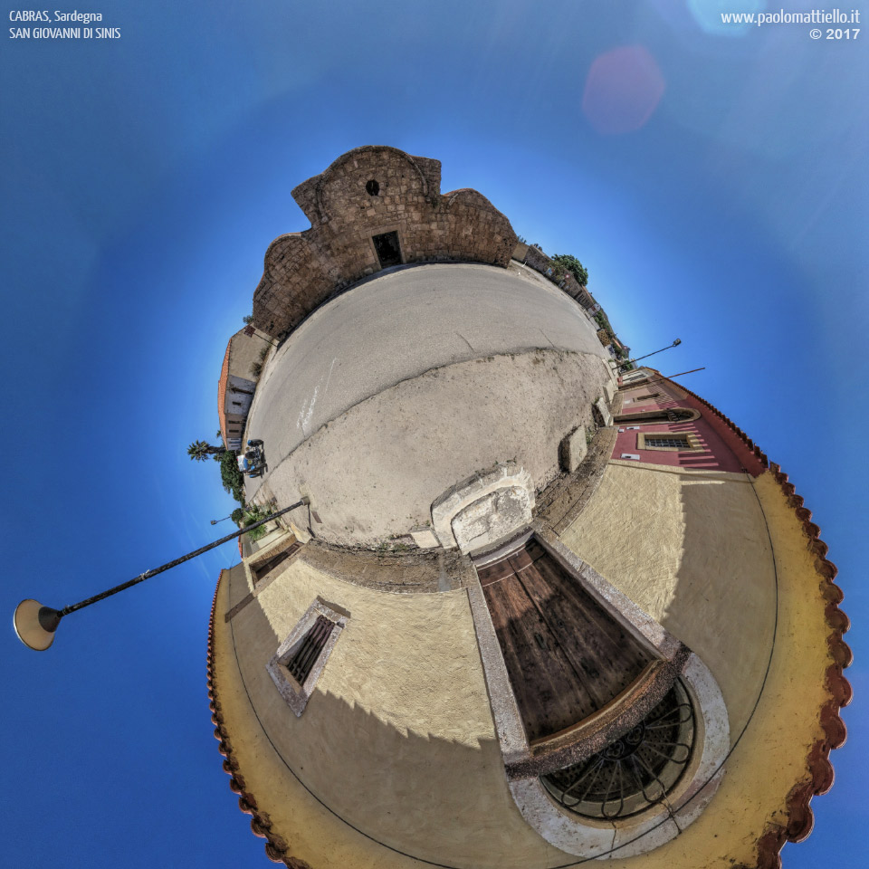 panorama stereografico stereographic - stereographic panorama - Sardegna→Cabras | San Giovanni di Sinis, chiesa,  08.06.2017