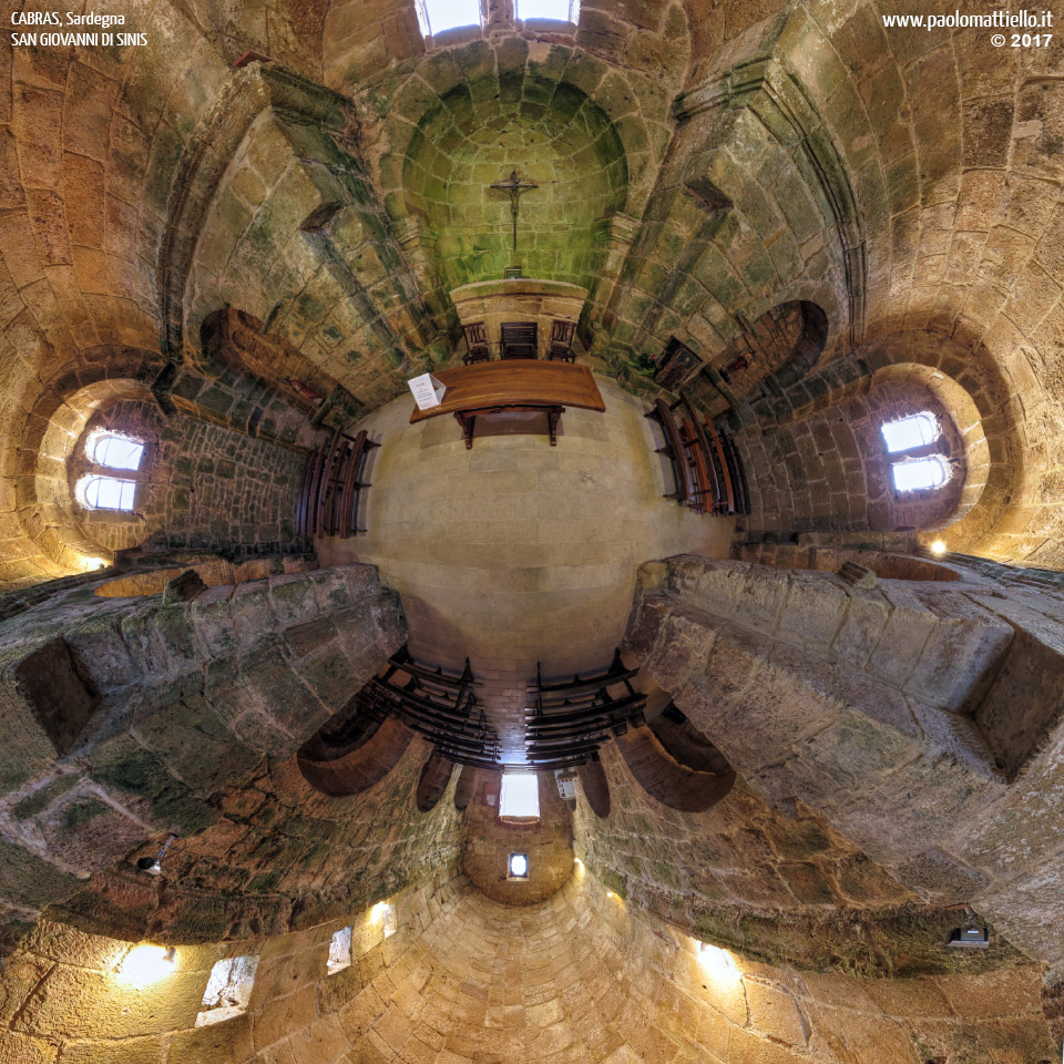 panorama stereografico stereographic - stereographic panorama - Sardegna→Cabras | San Giovanni di Sinis, chiesa,  08.06.2017