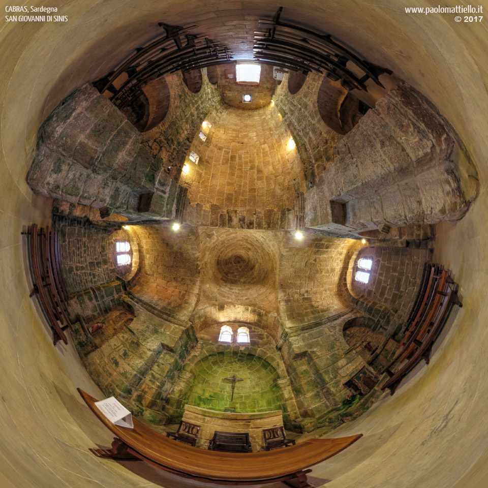 panorama stereografico stereographic - stereographic panorama - Sardegna→Cabras | San Giovanni di Sinis, chiesa,  08.06.2017