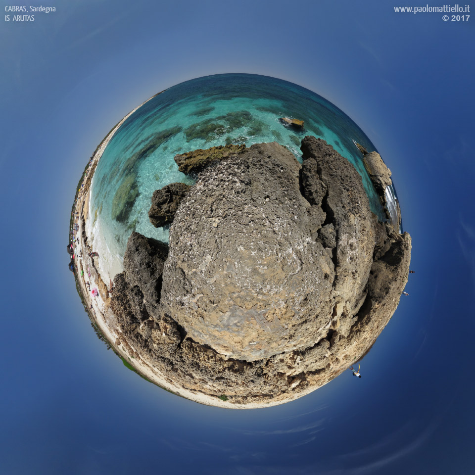panorama stereografico stereographic - stereographic panorama - Sardegna→Cabras | Spiaggia di Is Arutas,  08.06.2017