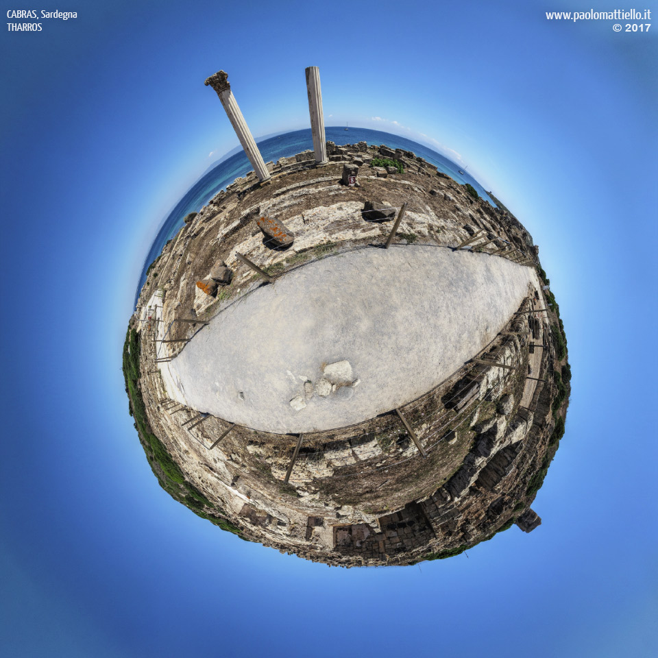 panorama stereografico stereographic - stereographic panorama - Sardegna→Cabras | Tharros, colonne, 22.06.2017