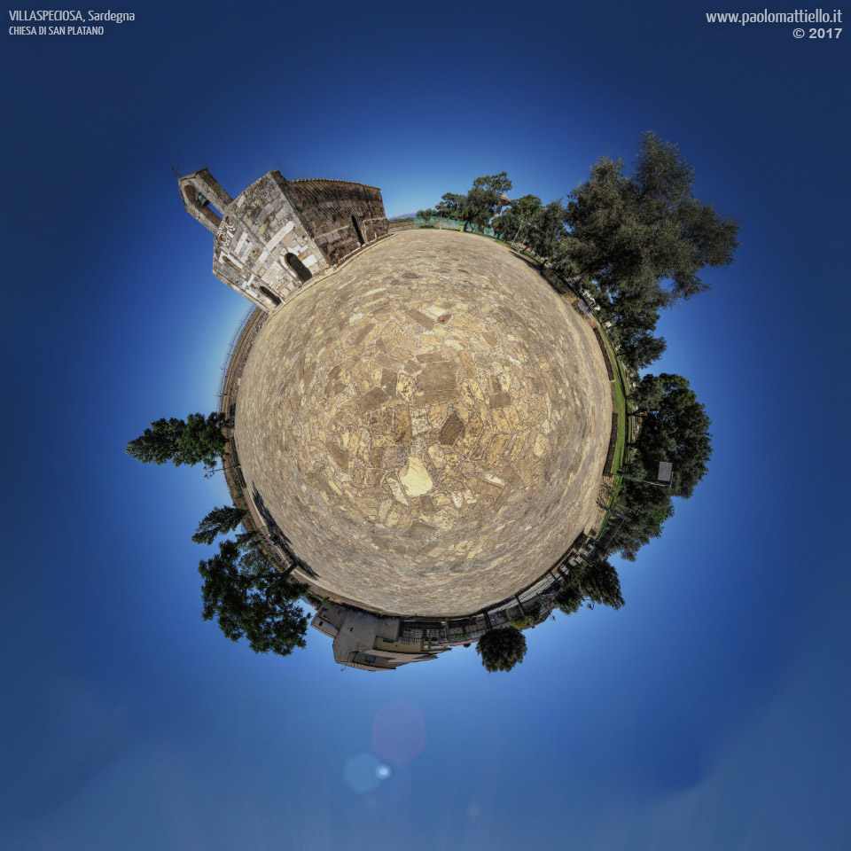 panorama stereografico stereographic - stereographic panorama - Sardegna→Villaspeciosa | Chiesa di San Platano, 05.07.2017