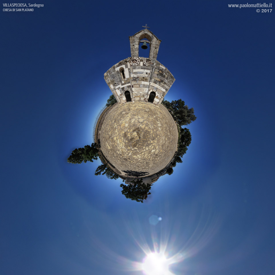 panorama stereografico stereographic - stereographic panorama - Sardegna→Villaspeciosa | Chiesa di San Platano, 05.07.2017