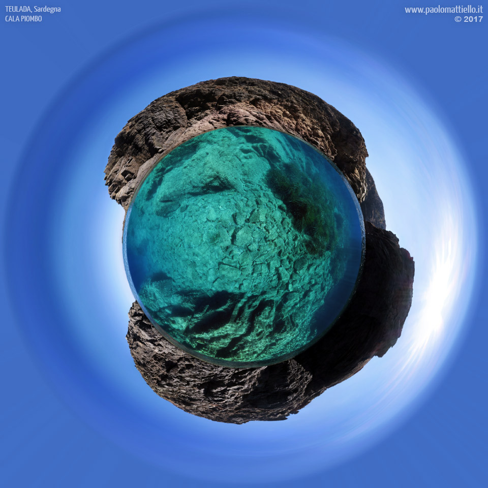 panorama stereografico stereographic - stereographic panorama - Sardegna→Teulada | Punta di Cala Piombo, canyon, subacquea, 24.08.2017