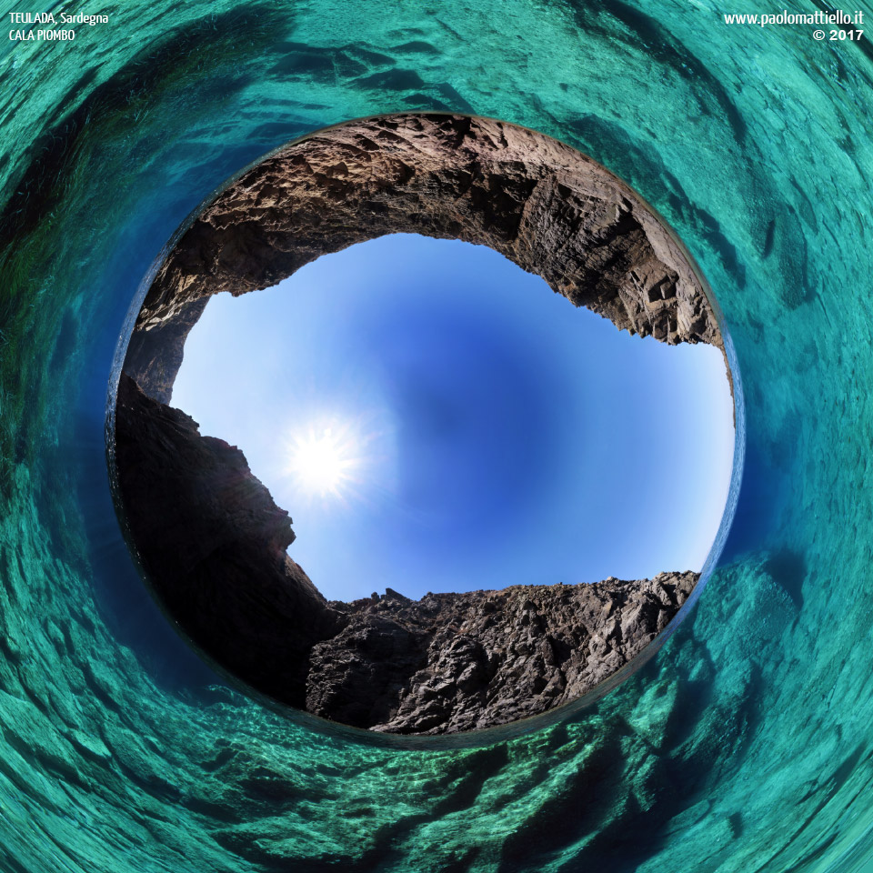 panorama stereografico stereographic - stereographic panorama - Sardegna→Teulada | Punta di Cala Piombo, canyon, subacquea, 24.08.2017