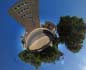 panorama stereografico stereographic - Carbonia Torre Littoria da via Oberhausen (ex via Littoria)