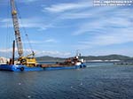 Porto Pino - lavori canale - 15.04.2011 - La draga torna in porto
