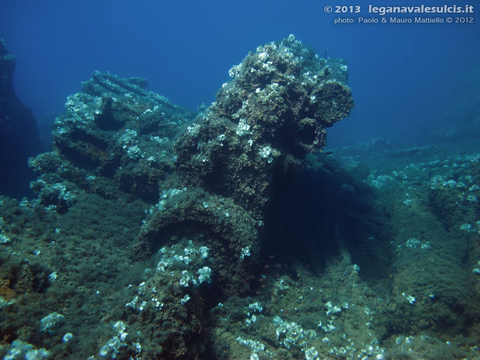 Porto Pino foto subacquee - 2012 - Motore del relitto della punta di Cala Piombo