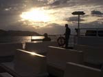 Panorama dal traghetto. l'alba.