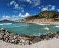 panorama 360° sferico spherical - Buggerru Porticciolo turistico, spiaggia, surfisti