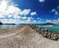 panorama 360° sferico spherical - Buggerru Porticciolo turistico, spiaggia, surfisti