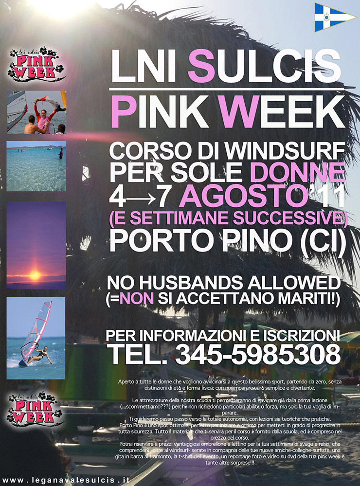 Corso Wind Surf donne Porto Pino agosto 2011